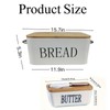 2 Pcs Bread Box and Butter Dish with Bamboo Lid,