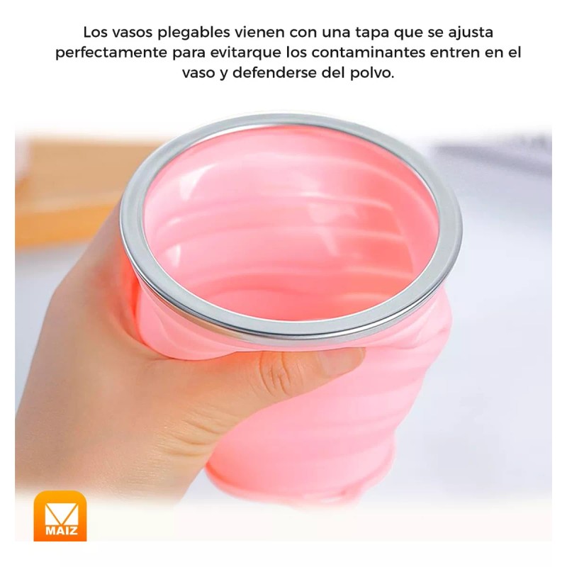 Maíz Vaso Tapa Portatil Plegable Retractil Ecologico Reutilizable