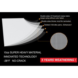 Leaveshade RV Awning Fabric Replacement Motorhome Camper Trailer Awning Fabric Super Heavy Vinyl Coated Polyester 14'3''(Fit for 15' Awning)-Solid Black