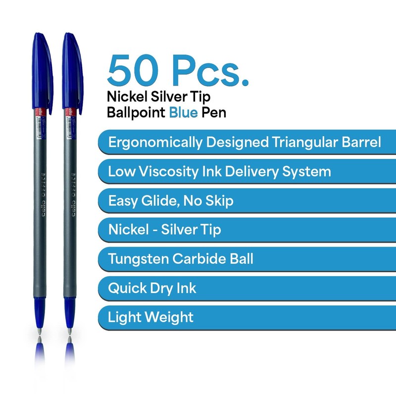 Cello Office Blue Pens | Pack of 50 - Medium