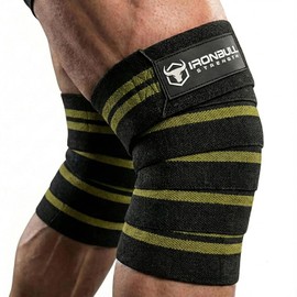 Iron Bull Strength Rodilleras elásticas (1 par), 2 m, apoyo y compresión, levantamiento de pesas, levantamiento de potencia, acondicionamiento físico,