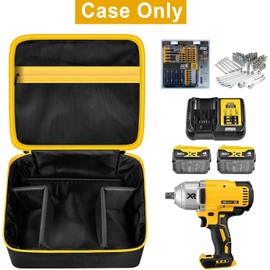 Tanmqin Impact Driver Bag Case Compatible with DEWALT 20V MAX XR DCF900P1 DCF900B DCF891B DCF961B DCF899B Cordless Impact Wrench Kit, Carrying Holder Fits for Milwaukee/for RYOBI Impact Gun (Box Only)
