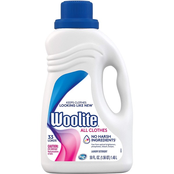Woolite with EverCare Liquid Laundry Detergent, 33 Loads, 50 Fl Oz, Regular & HE Washers, Packaging May Vary
