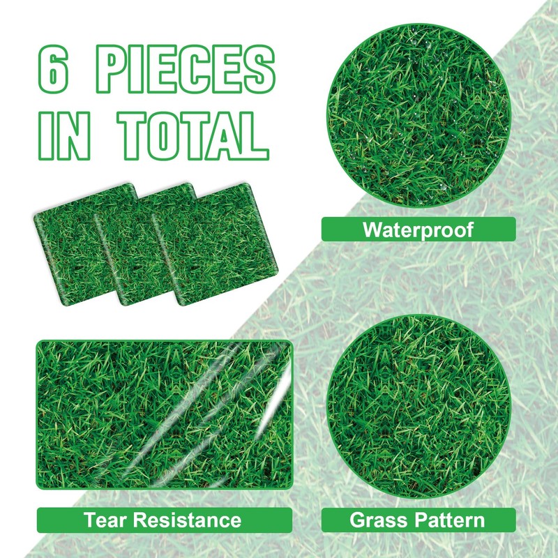 Grass Table Runner, 6 Pcs Green Grass Table Runners for