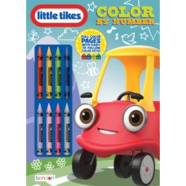 Little Tikes Let's Go Cozy Coupe 32 Page Color by Number Coloring Book with 8 Crayons 52743