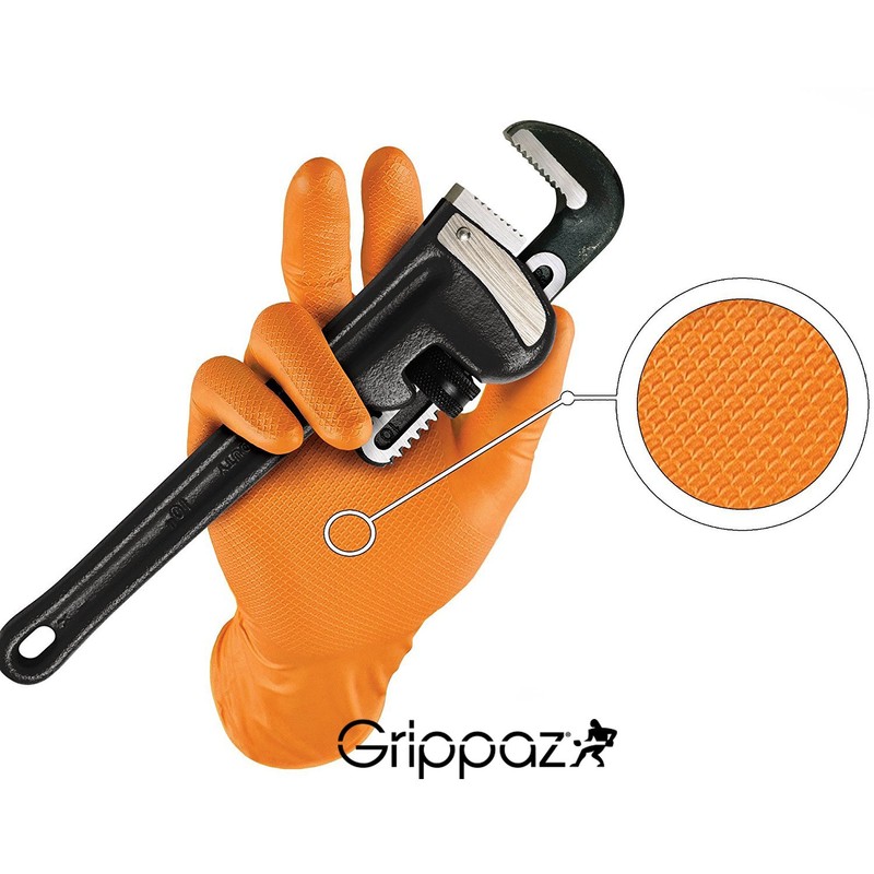 Grippaz Nitrile Gloves (Pack of 50) Latex-free Work Gloves, Extremely