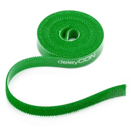 deleyCON 2 m Plant Ties Velcro Cable Ties Velcro Tape Roll 10 mm Wide Cable Management Cable Organiser Velcro Cable Tie Velcro Can Be Cut to Size Green