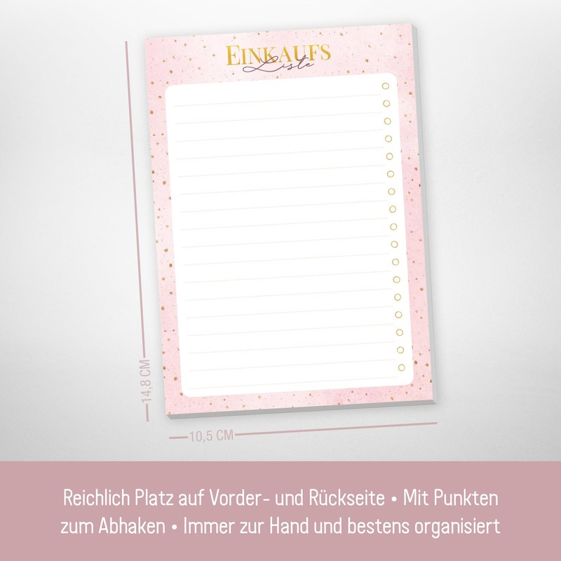 Shopping List A6 Tear-Off Pad Shopping List for Kitchen "Golden