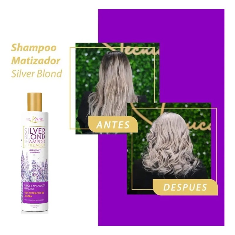 Shampoo Matizador Silver Percapelli 300ml Libre De Sal
