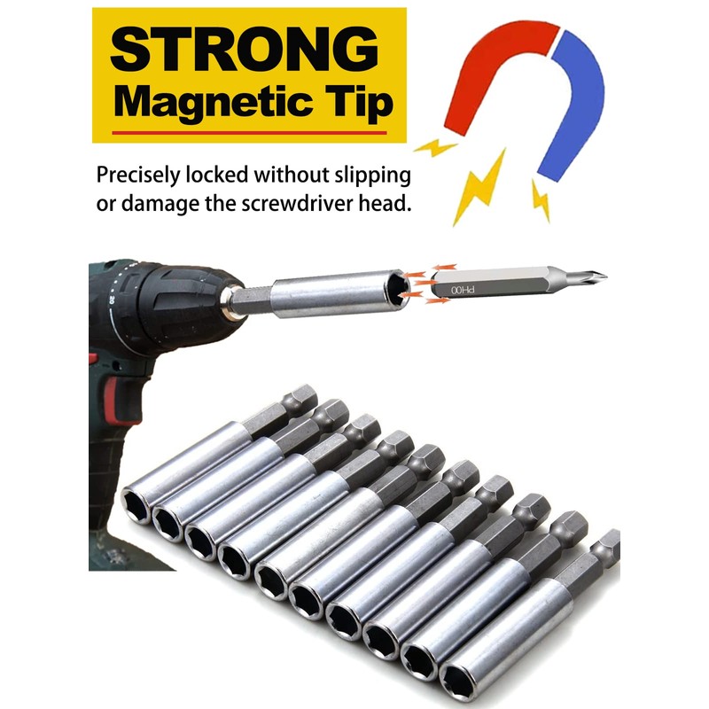 Rocaris 100 Pack Magnetic Extension Socket Drill Bit Holder 1/4"