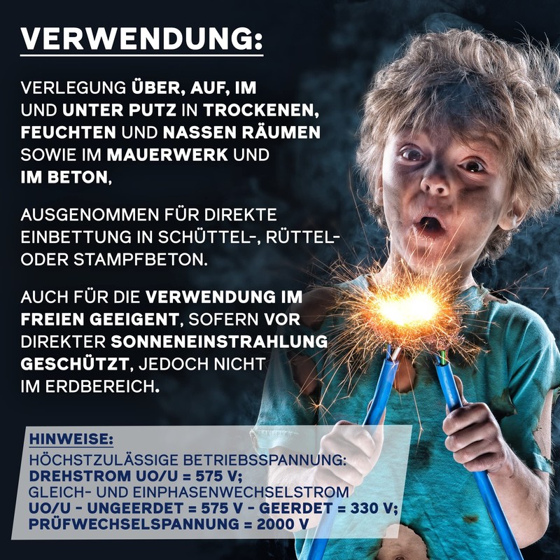 NYM-J Installation Cable 3 x 2.5 mm² Plastic Installation Cable