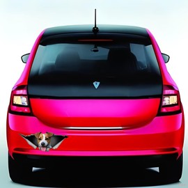 Car Sticker 25 cm (9.8 Inch) Jack Russell Terrier Sticker Funny Jack Russell Terrier Car Sticker Pet Dog Waterproof Sticker 3D Torn Metal Reflective Sticker Bumper Decor