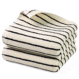 Jacquotha Black and White Striped Hand Towels for Bathroom, Vintage Kitchen Decor, Guest Use, Adults & Kids, Natural Cotton, 14” x 29”