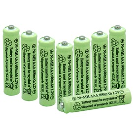 QBLPOWER Pilas de luz solar AAA triple A NIMH 600 mAh 1.2 V recargables para luces de jardín, ratones (8 unidades)