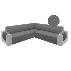 ALIECOM Corner Sectional Couch Covers L Shape Sofa Covers Washable 4pcs Reversible Couch Cover for Sectional Slipcover U Shape Pet Dogs Furniture Protector with Elastic Straps (Dark Gray, Large)