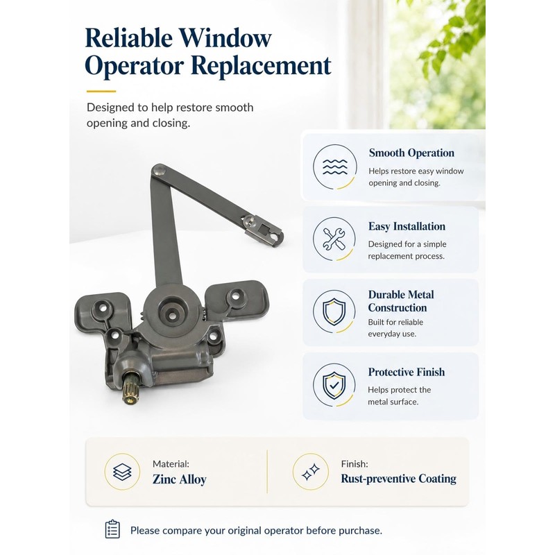 Ruigrit Casement Window Operator Split Arm, Non-Handed Compatible with Andersen