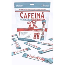 CAFEINA 2X - 200mg Caffeine and Electrolyte Infused Powder Stick Packs (18 Count)
