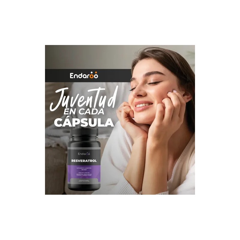 Resveratrol Endaroo Suplemento Antioxidante Cápsulas Pimienta Negra
