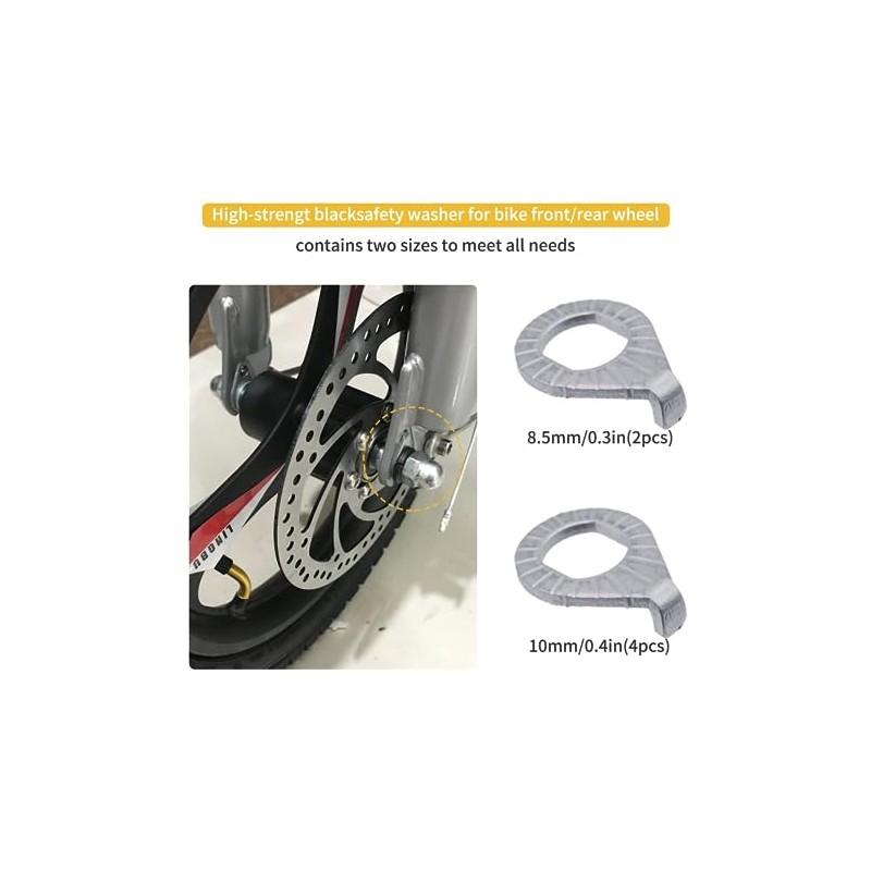 YINARONG Bicycle Hub Flanged Axle Nut and Safety Washer Kit,