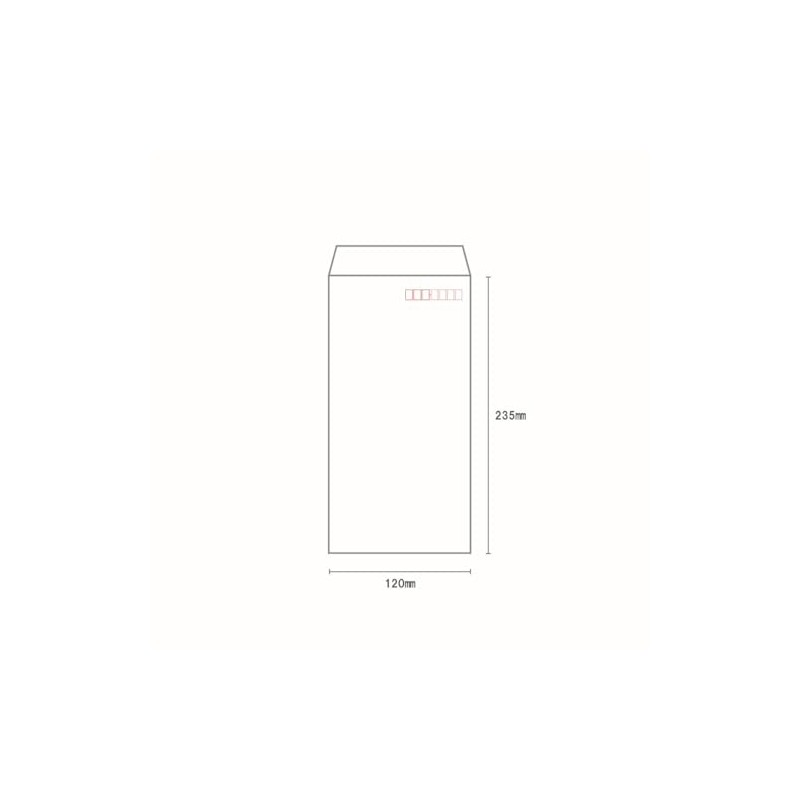 3 Long Envelopes, Pastel White, Non-See-Through, 100 Sheets, Postal Frame
