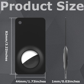 Dingfeiyu Card Holder for Airtag, AirTag Wallet Card Holder for Purse, Handbag, Backpack, Purse, Clutch, Wrist, Slim Credit Card Size & Ultralight, Black, W x 2, Classic