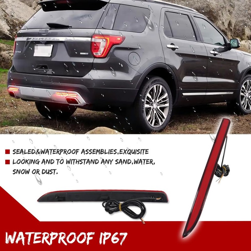 GTINTHEBOX Red Lens LED Bumper Reflector Lights for 2016 2017