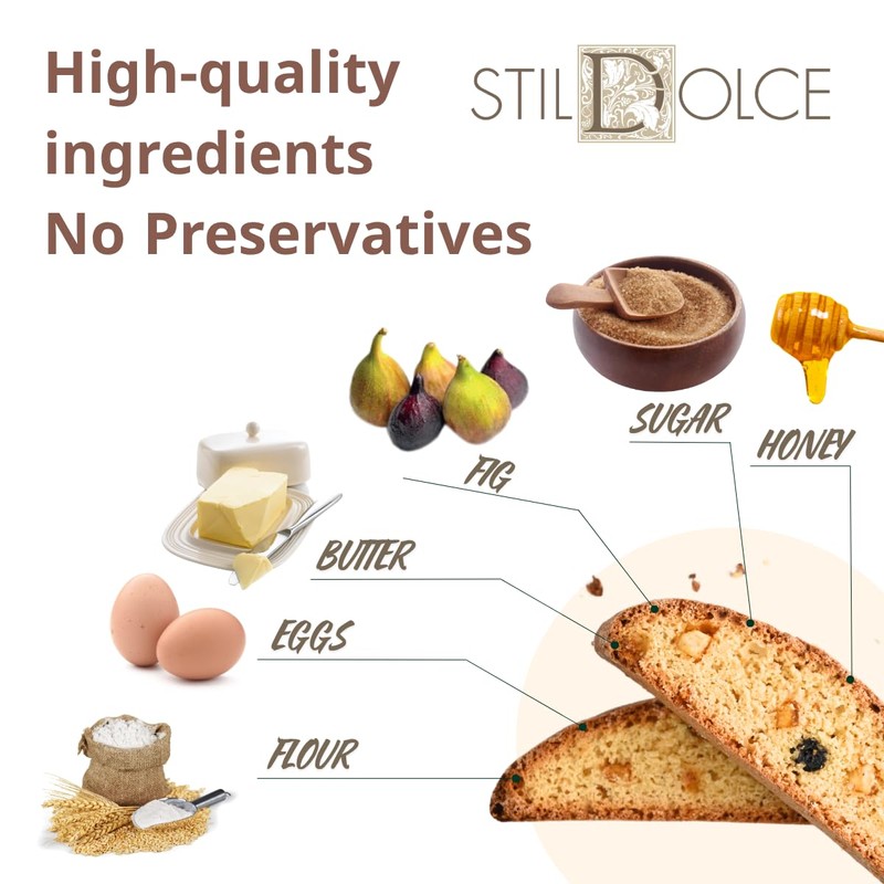 Stildolce Semi-Soft Fig Italian Biscotti Cookies | Made in Tuscany,