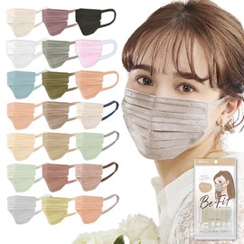 Iris Ohyama PK-B7MXQ JIS Certified Masks, Non-woven Fabric, Pleated Masks, Regular Size, Individually Packaged, Color Masks, Beauty Fit Masks, Autumn Masks, Cheek Masks, Skin-Tone Masks, Pack of 7, Pale Beige
