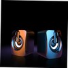 KOMBIUDA 1pair USB-Powered Computer Speakers RGB Lighting Omnidirectional Sound Portable