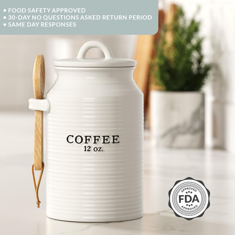 Barnyard Designs Coffee Canister for Kitchen Counter, Decorative Ceramic Coffee