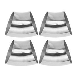Motoforti 4pcs 4" Inch OD 45 Degree Mandrel Bend Elbow Tube Car Exhaust Pipe Tubing Piping Thickness 1.5mm/16GA 102x140x1.5mm 304 Stainless Steel Silver Tone