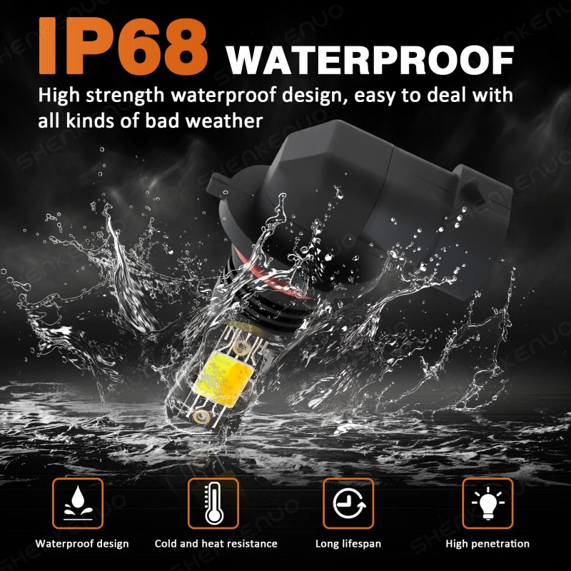 SHENKENUO Switchback 9005 HB3 LED Headlight Bulbs High Beam Dual