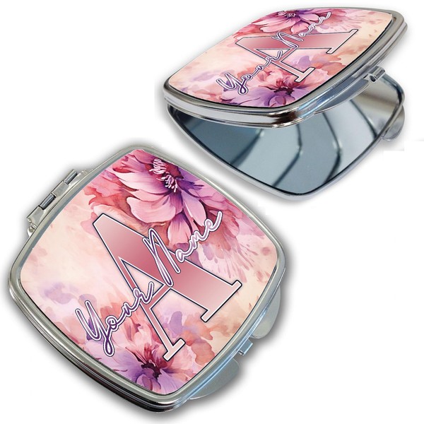 Bleu Reign Compact Personalized Pocket Mirror Custom Name Texture Overlays