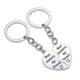Sister Gifts From Sister Keychain Birthday Gifts For Sister Keyring Best Friend Key Ring Friendship Gifts For Women (2PCs Not Sisters By Blood)