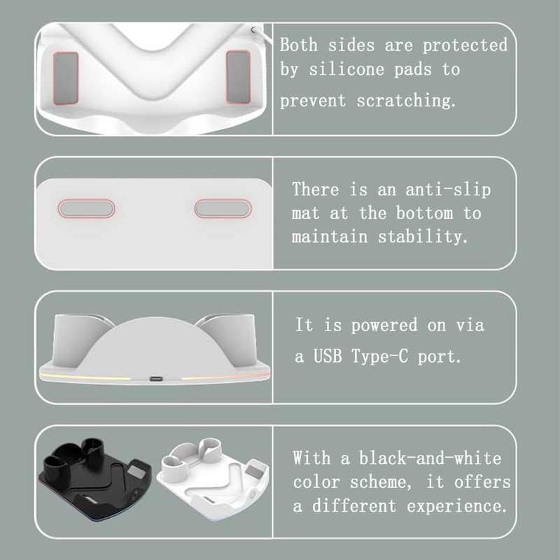 VR充電スタンド｜RGBライト搭載 タッチ操作｜一括充電・収納 保護機能付き｜省スペース設計