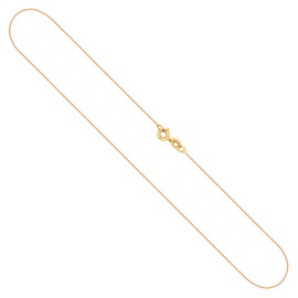 Very Fine Gold Women's Chain 0.8 mm Round Anchor Chain 333, 375, 585, 750 Real Yellow Gold with Stamp and Spring Ring Clasp, Made in Germany, 8 Carat (333) Yellow Gold, Yellow, White, Red