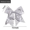 2 Packs Jumbo Silver Cheerleading Bow 8 Inch Large Cheer