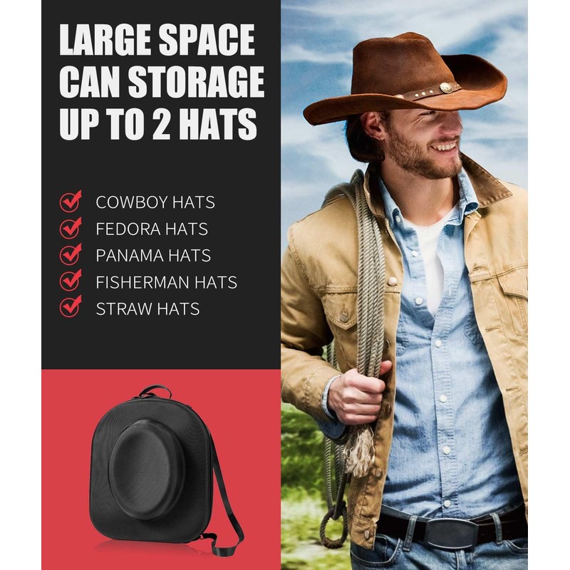 Livelab Hat Box for Travel - Crush Proof Cowboy Hat