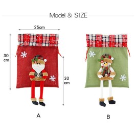 YouXiaor Christmas Gift Bag with Drawstring Pack of 3