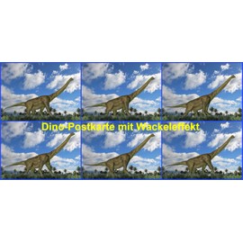 Edition Colibri Brachiosour Dinosaur Lenticular Postcard with Wobble Effect / 6 Alternating Pictures in a Postcard (10221)