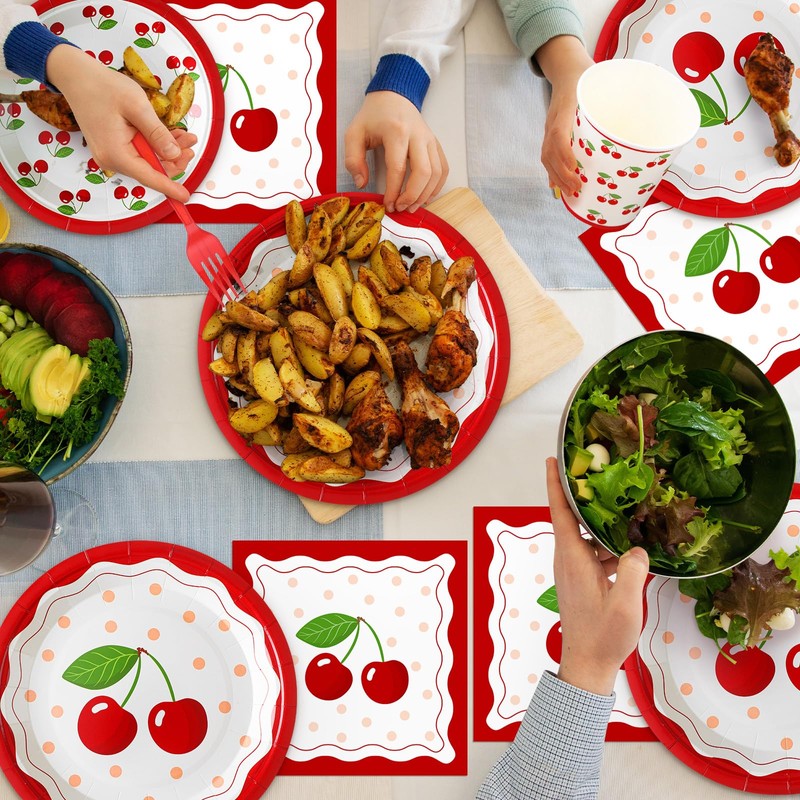 Zhehao 168 Pcs Cherry Fruit Birthday Party Decoration Fruit Party