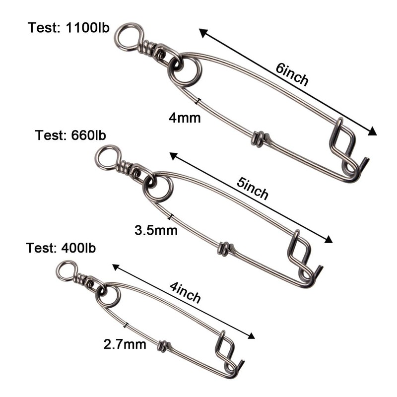 Longline Clips with Swivels Tuna Clips Stainless Steel Branch Hangers