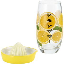 Sunart Funny Dinnerware Lemon Sour Glass with Squeezer SAN3875 Yellow
