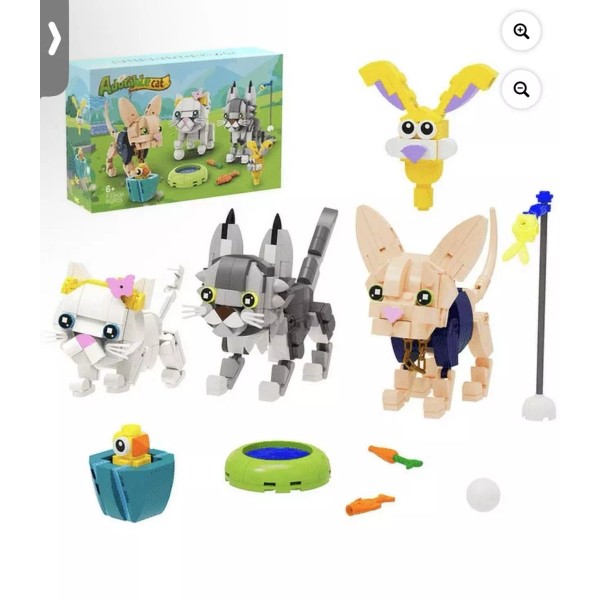 BUILDINGBOAT Animal Building Block Set Adorable Cat Building Bricks Kit