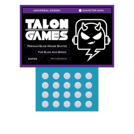 TALONGAMES Universal Mouse Sole, 0.2 inch (6 mm), Round Mouse Feet, 20 PCS, Premium Mouse Skates, Heavy Duty, Ultra Low Friction, Super Smooth Glide Replacement (Gray)