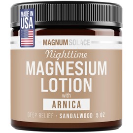 Nighttime Magnesium Lotion with Arnica – Soothing Relief & Relaxation, Highly Concentrated Magnesium for Muscles & Joints – Apply to Legs or Feet Before Bed – Skin-Friendly