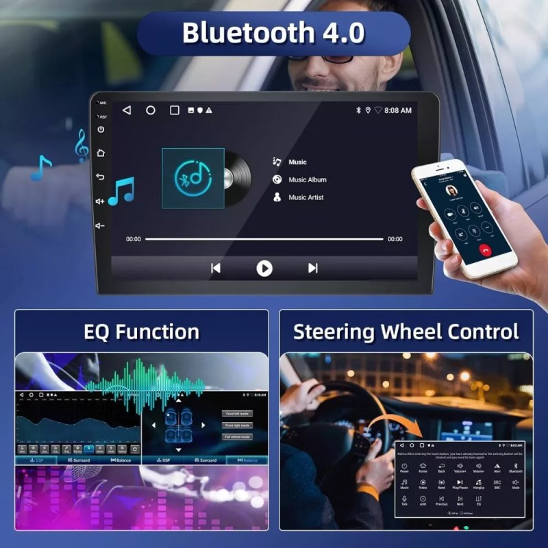Podofo 2+32GB For Honda Fit Jazz 2008-2013 Android 13 Wireless