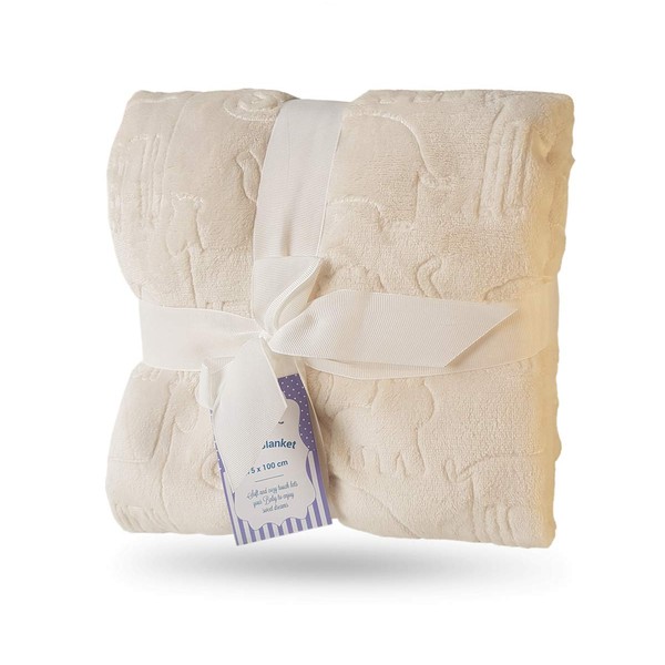 eYone Baby Blanket 75×100 cm - Soft Embossed Fleece -