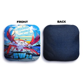 Cornhole Coastal Set of 4 Regulation Professional Corn Hole Bags (Boardwalker) - Red Crab