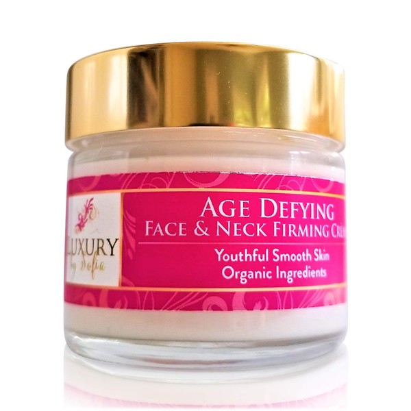 Organic Age Defying Face & Neck Skin Firming Creme | Relieve Wrinkles & Fine Lines |Anti Aging Facial Cream With Peptides & Natural Botanicals, Vitamin C & Hyaluronic Acid | Moisturizing & Soothing For Younger Looking Skin